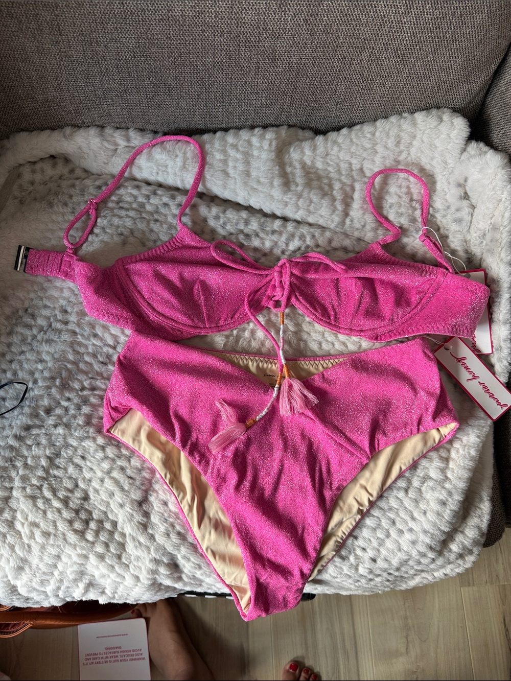 Pink Sparkle Bikini Set - Women's Two-Piece Swimwear